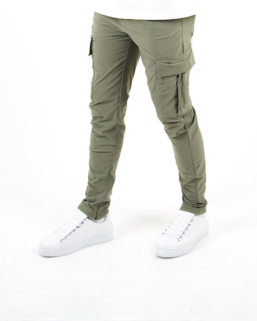 Slim Fit Stretch Cargo Trousers - Khaki