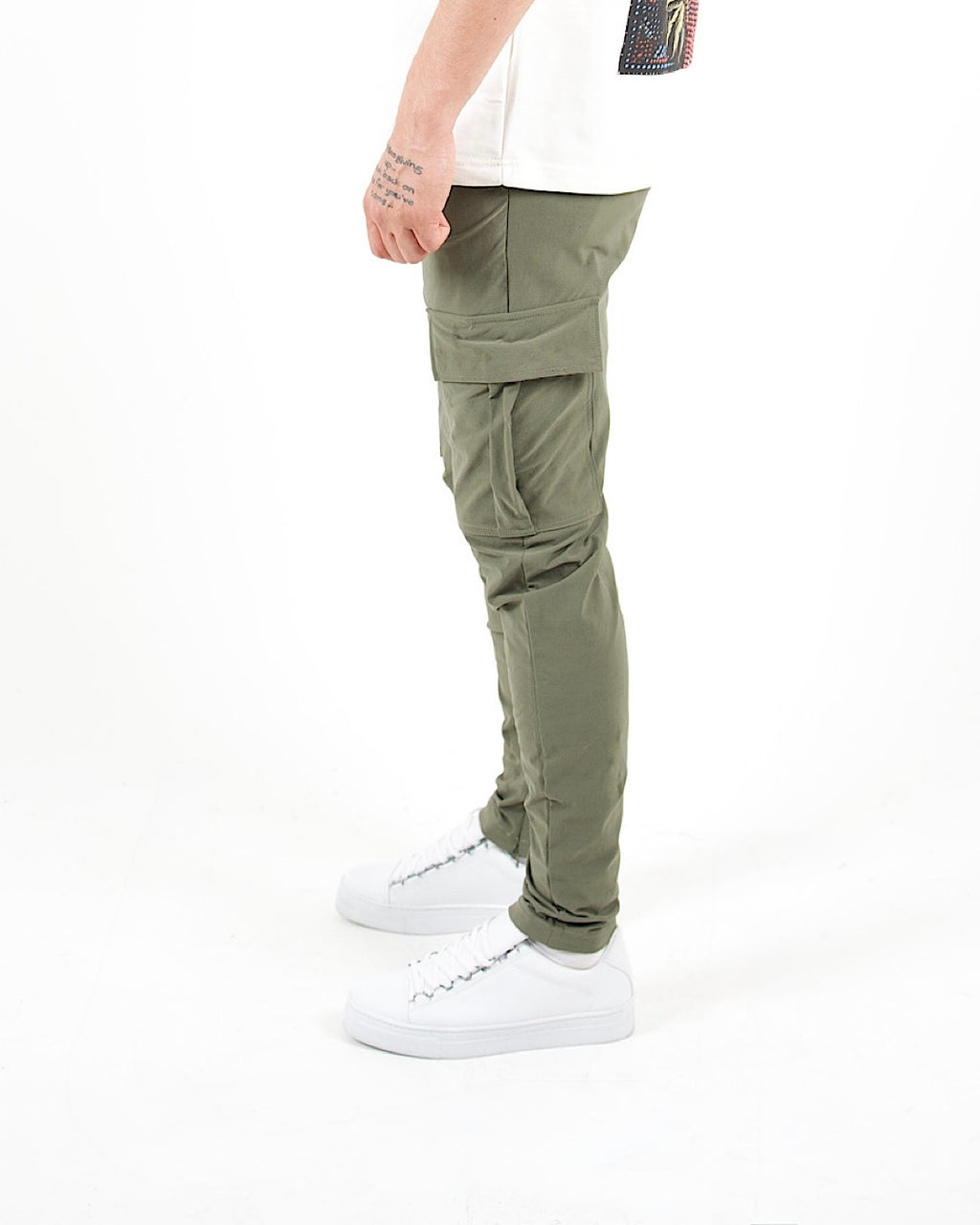 Slim Fit Stretch Cargo Trousers - Khaki