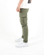 Slim Fit Stretch Cargo Trousers - Khaki