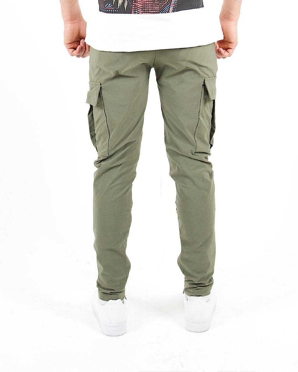 Slim Fit Stretch Cargo Trousers - Khaki