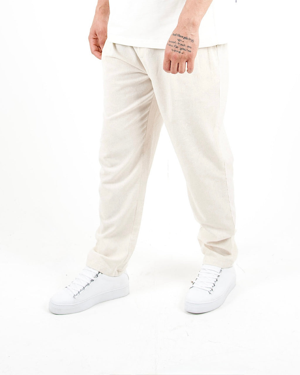 Relaxed Fit Linen Blend Trousers