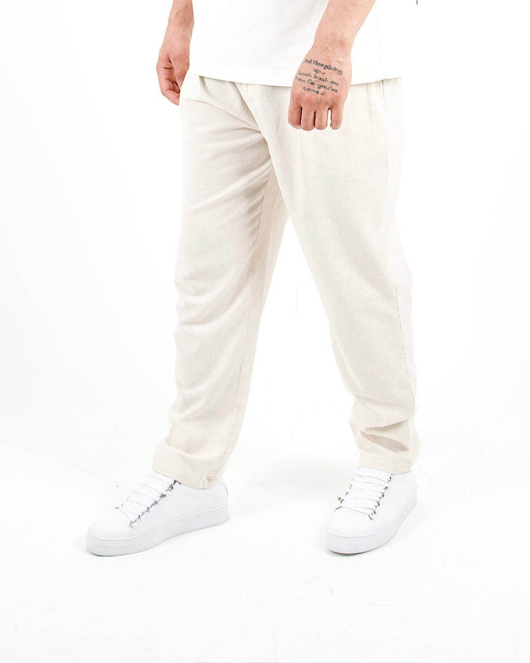 Relaxed Fit Linen Blend Trousers
