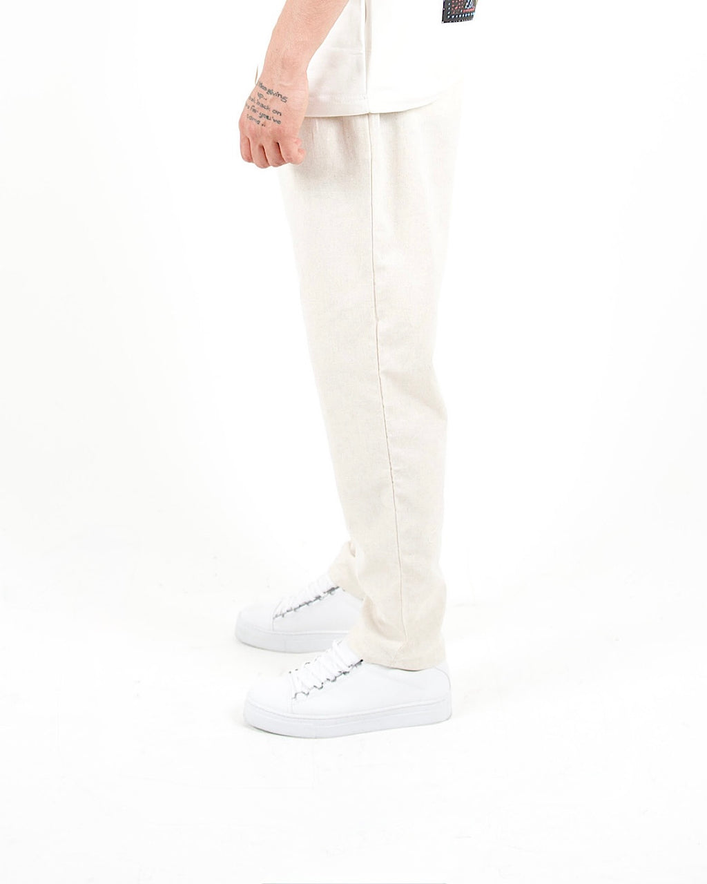 Relaxed Fit Linen Blend Trousers