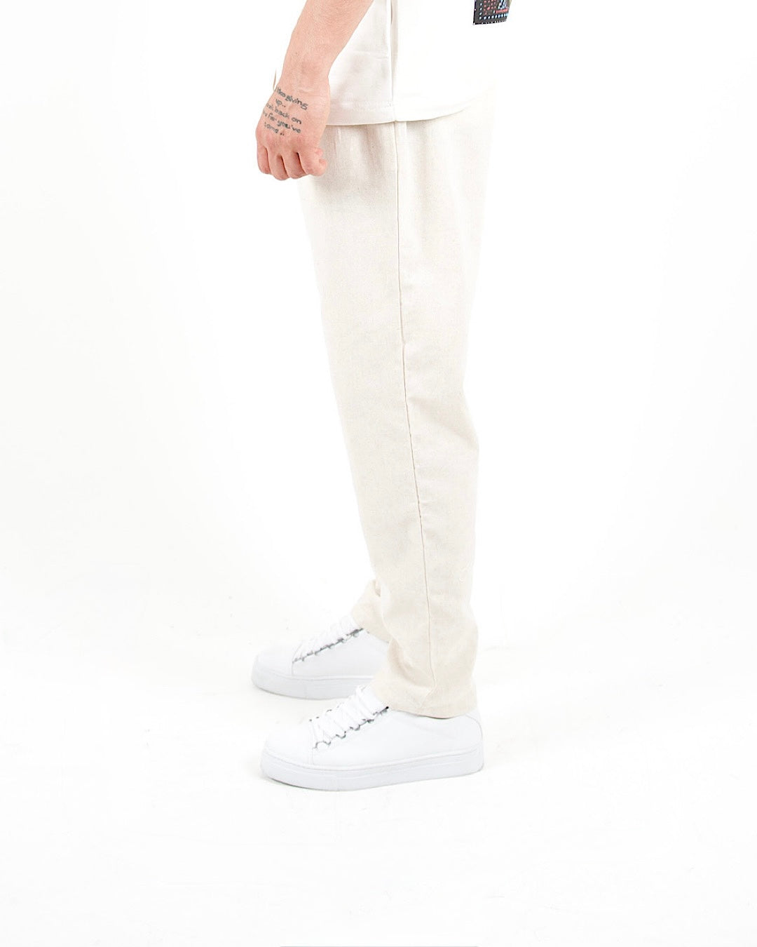 Relaxed Fit Linen Blend Trousers