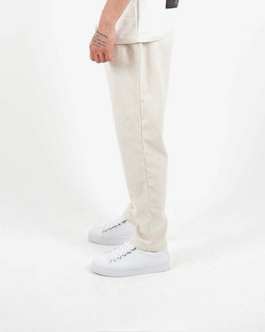 Relaxed Fit Linen Blend Trousers