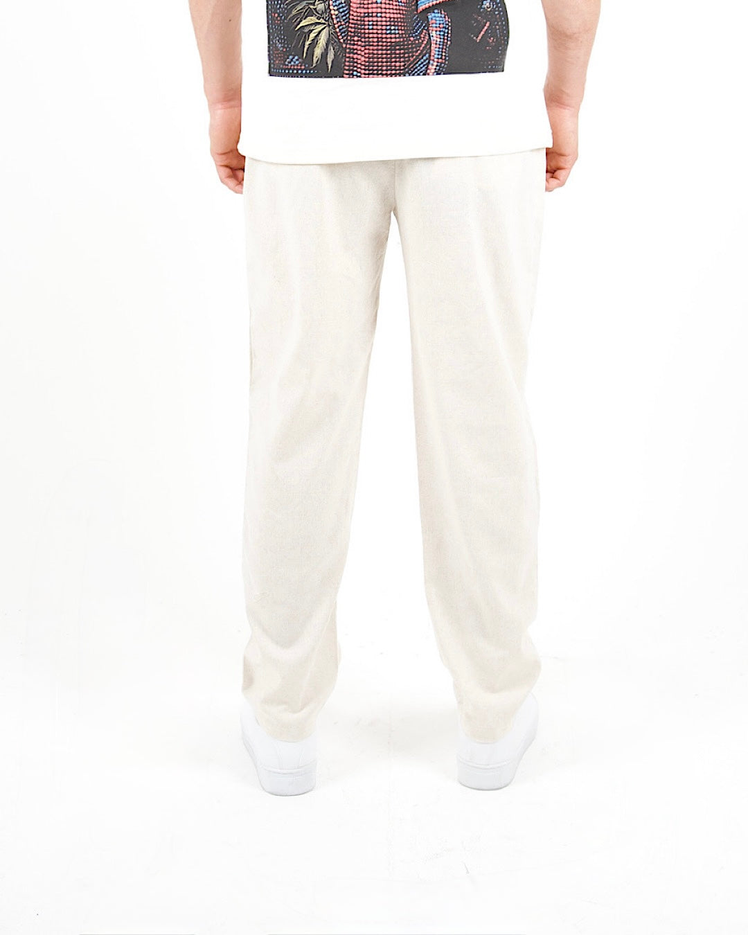 Relaxed Fit Linen Blend Trousers