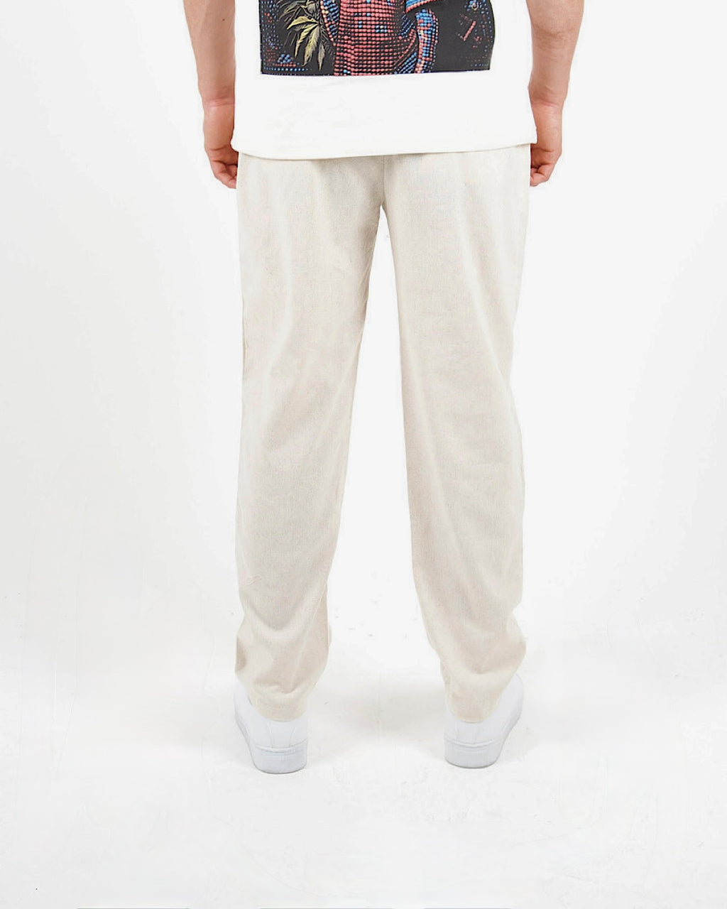 Relaxed Fit Linen Blend Trousers