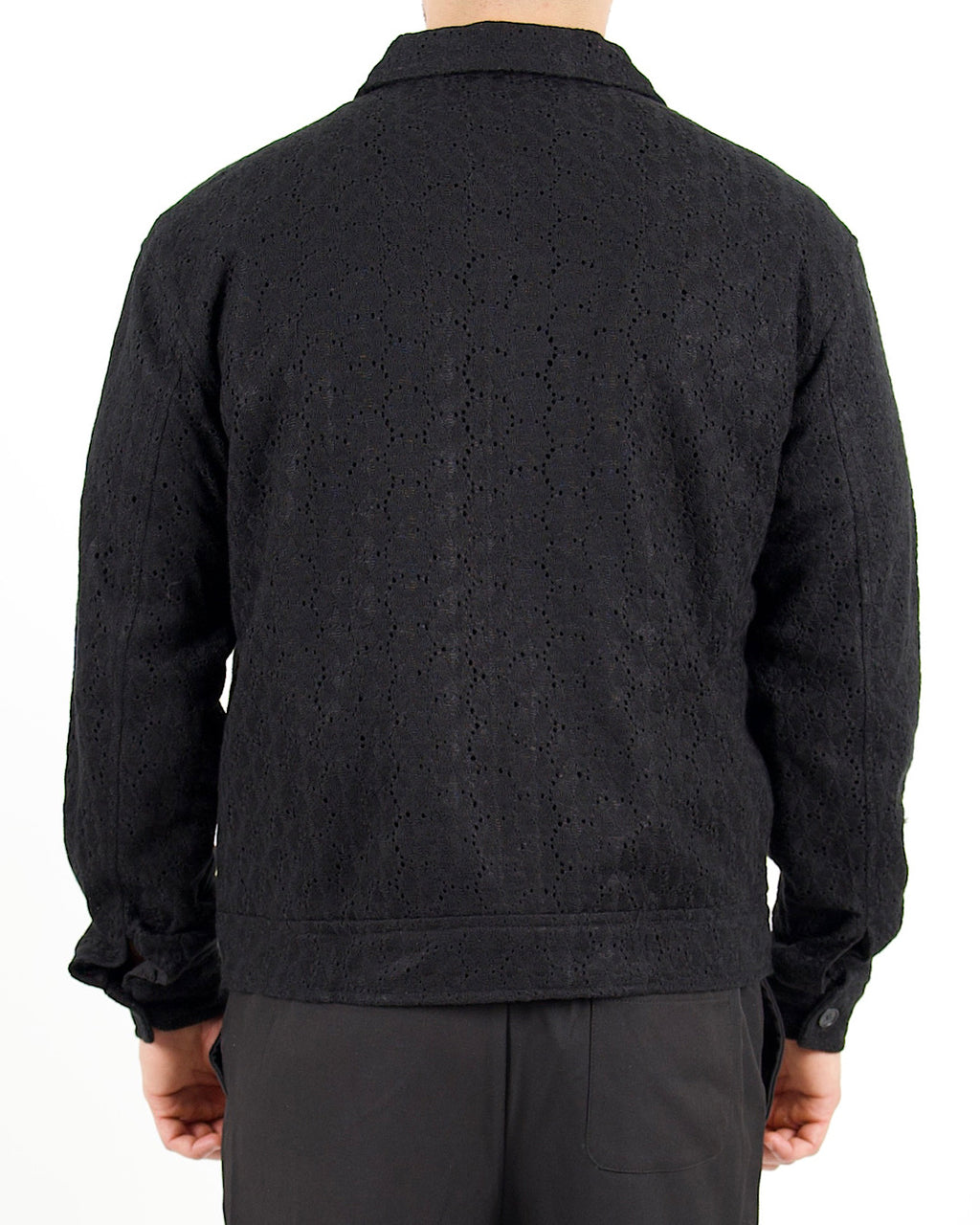 Crochet Zip Through Black Jacket