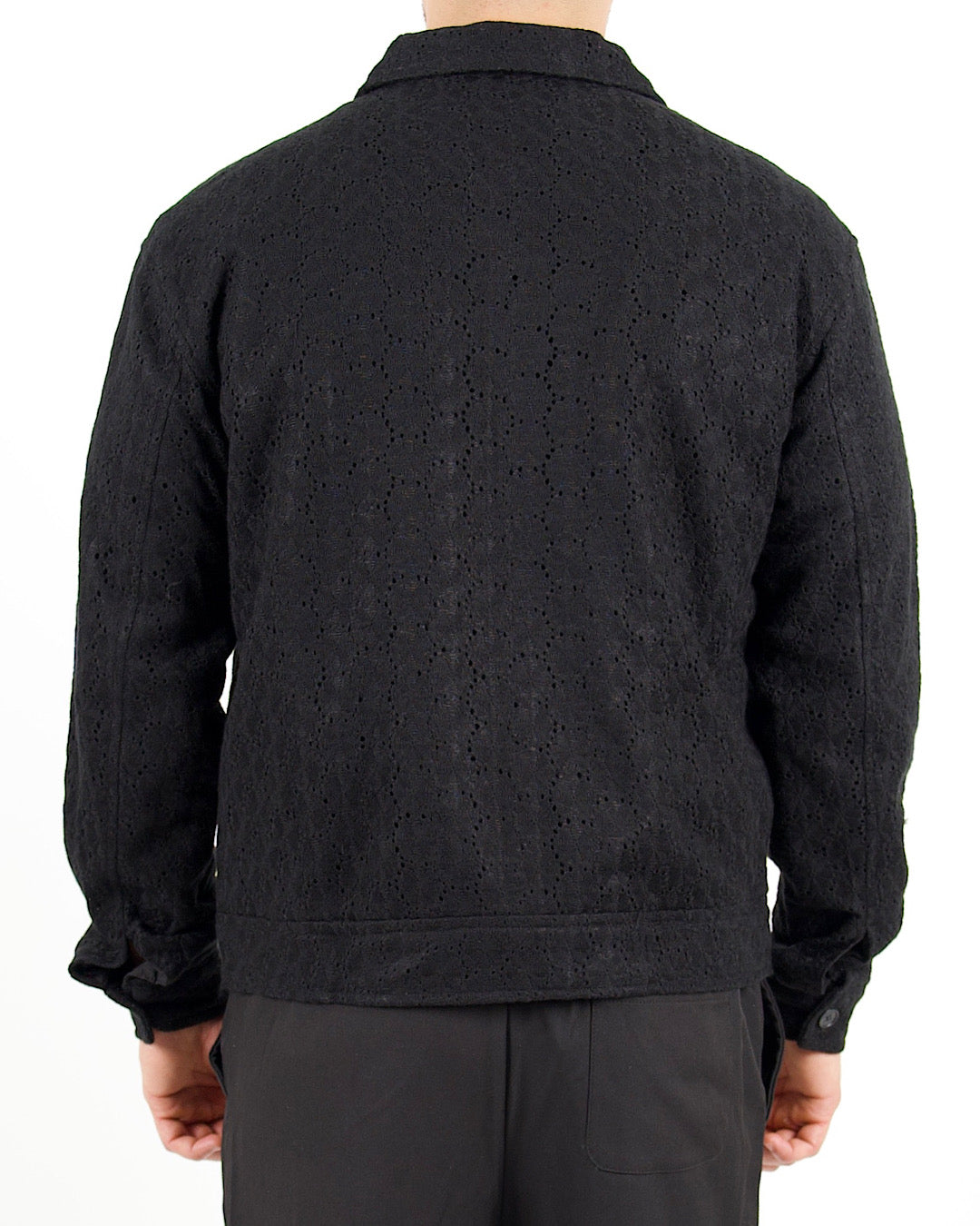 Crochet Zip Through Black Jacket