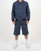 Patterned Bomber Jacket And Short Set