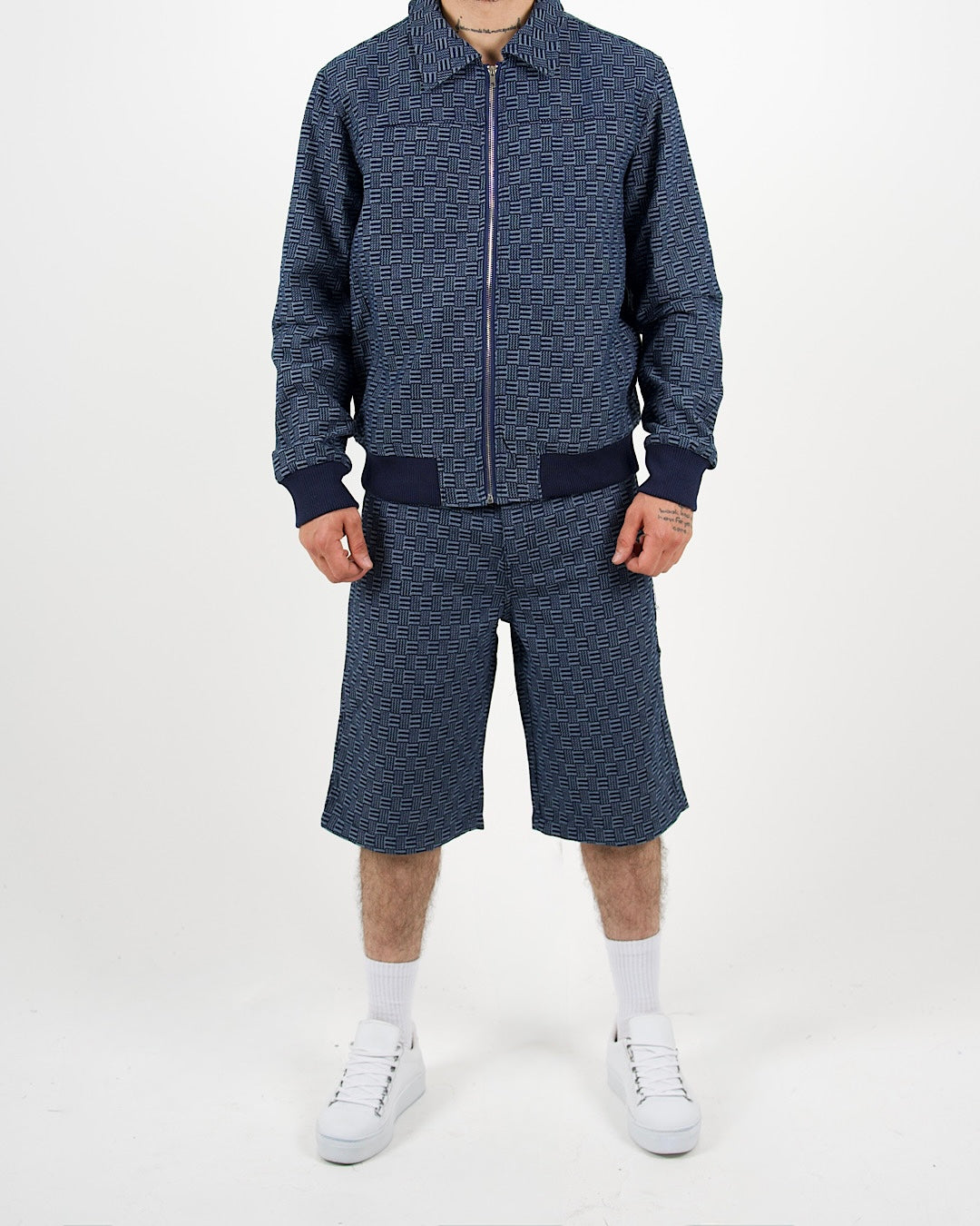 Patterned Bomber Jacket And Short Set