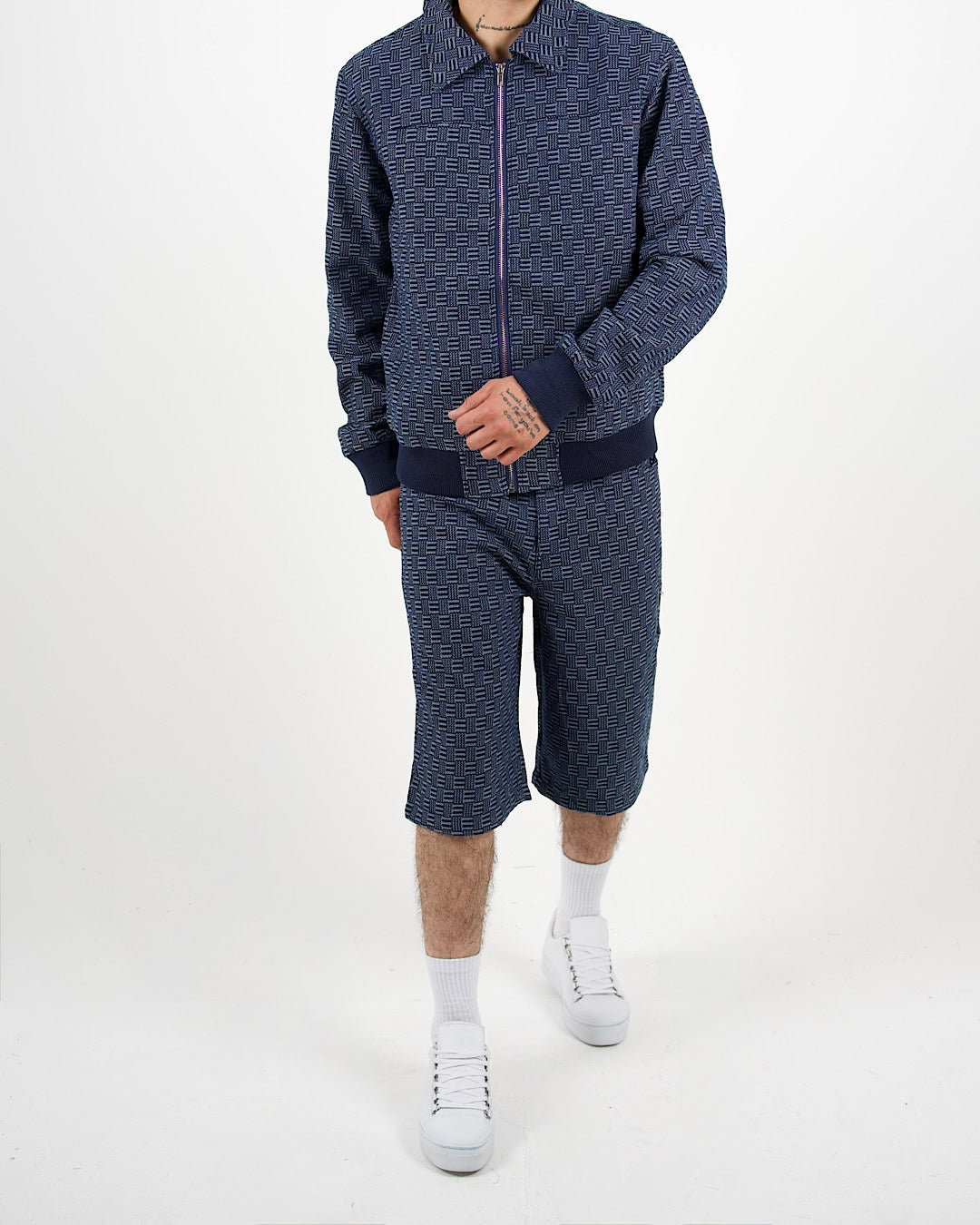 Patterned Bomber Jacket And Short Set
