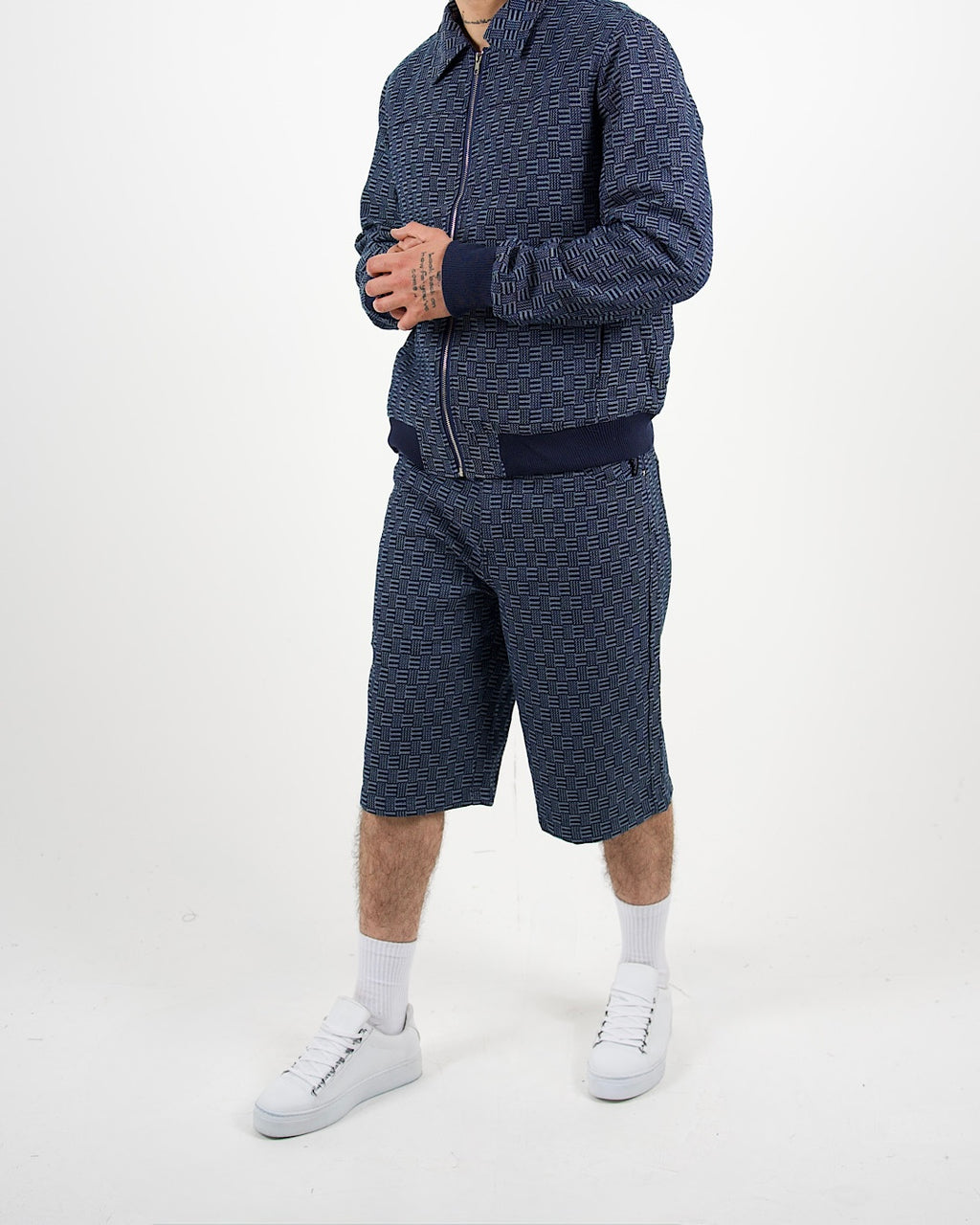 Patterned Bomber Jacket And Short Set