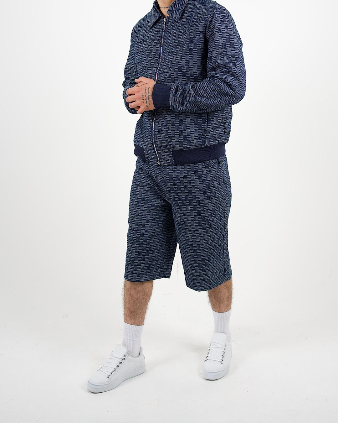 Patterned Bomber Jacket And Short Set