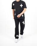 Oversized Floral Appliqué T-Shirt & Jogger Set