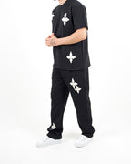 Oversized Floral Appliqué T-Shirt & Jogger Set