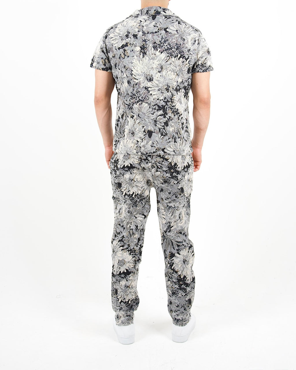 Monochrome Floral Shirt And Trouser Set