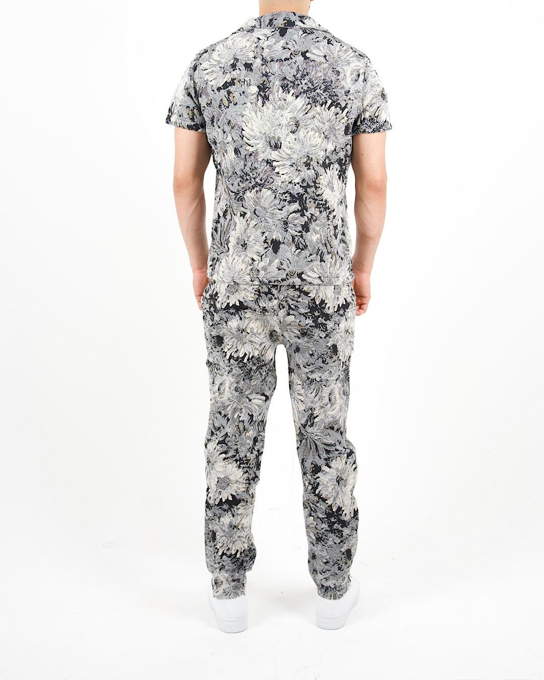 Monochrome Floral Shirt And Trouser Set