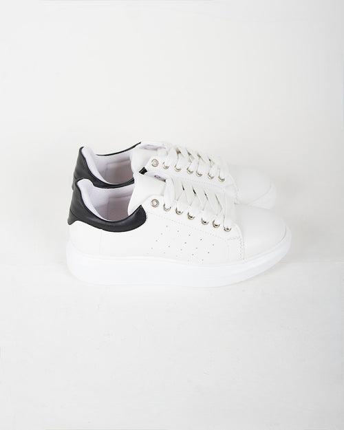White Contrast Heel Chunky Sole Trainers