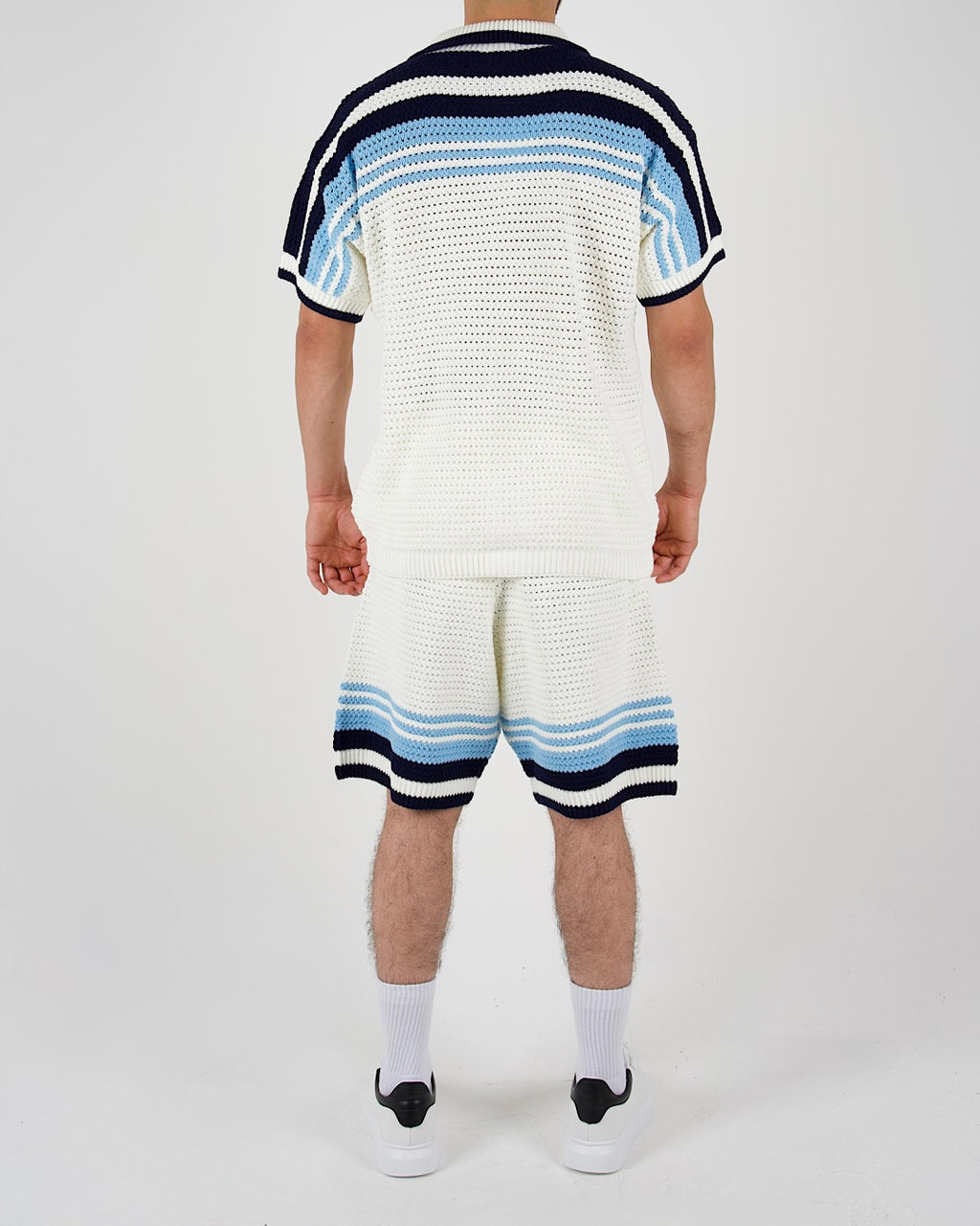 Crochet Knit Shirt and Shorts Co-Ord Set