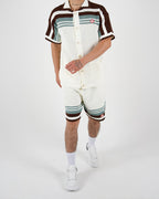 Crochet Knit Shirt and Shorts Co-Ord Set