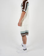 Crochet Knit Shirt and Shorts Co-Ord Set