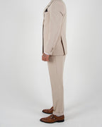 Milano Beige Press Button Double Breasted Suit