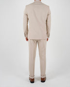 Milano Beige Press Button Double Breasted Suit