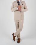 Milano Beige Press Button Double Breasted Suit