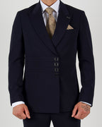 Milano Navy Press Button Double Breasted Suit