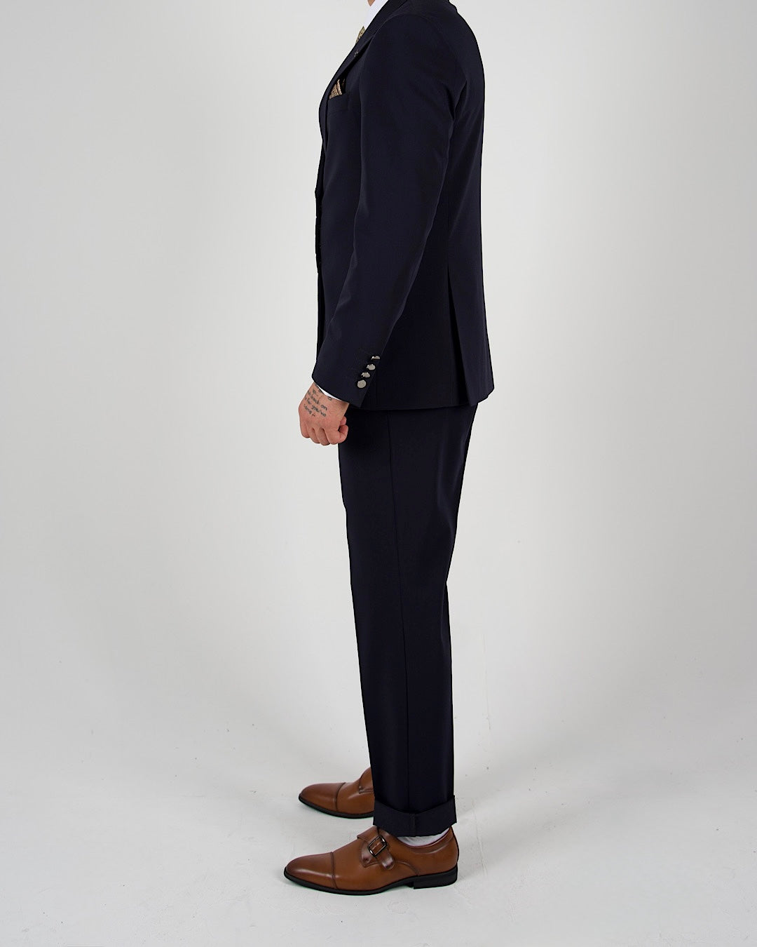 Milano Navy Press Button Double Breasted Suit