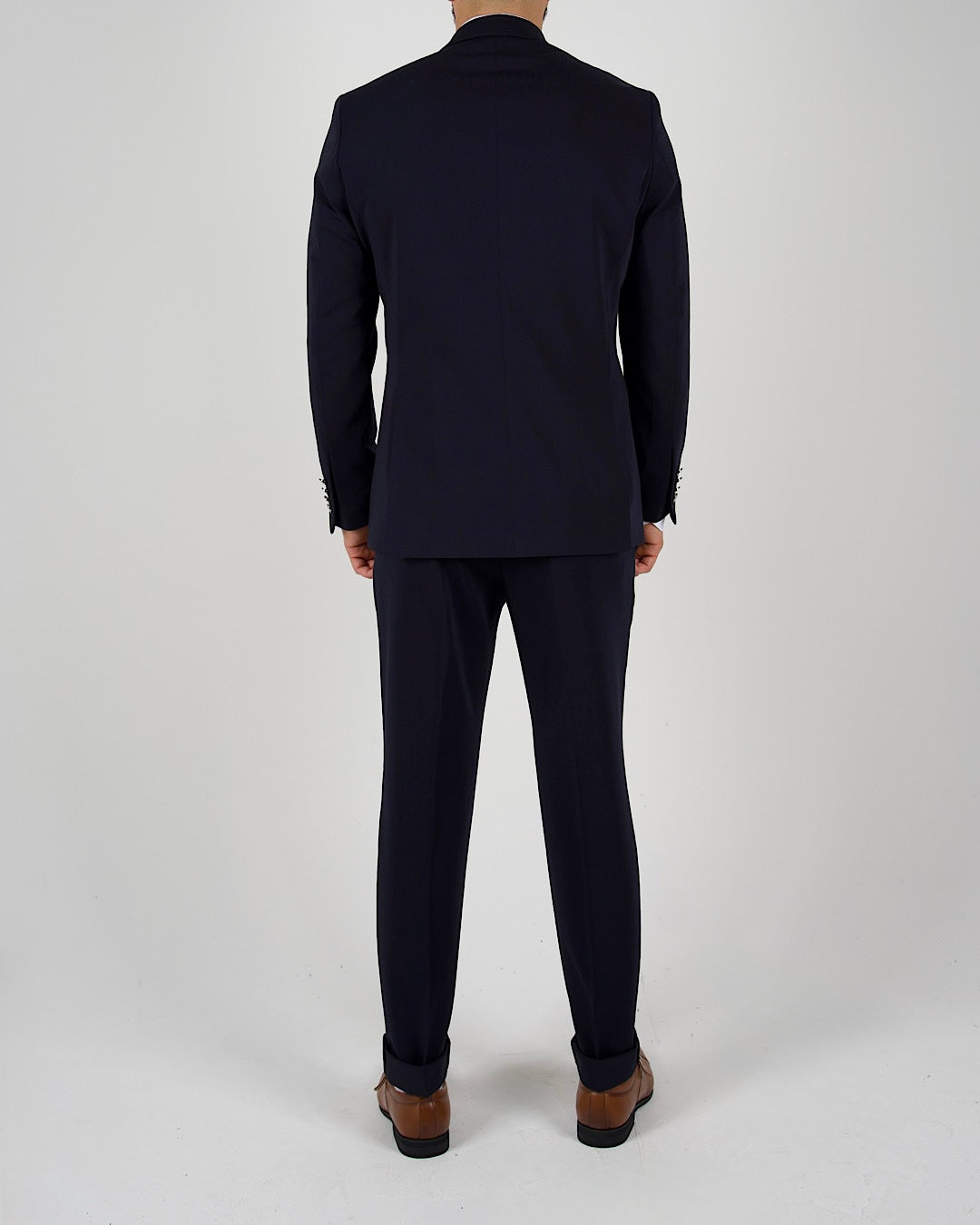 Milano Navy Press Button Double Breasted Suit