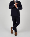 Milano Navy Press Button Double Breasted Suit