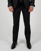 Milano Black Pinstripe Shawl Lapel Tuxedo Suit