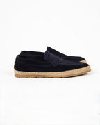 Navy Suede Espadrille Loafers