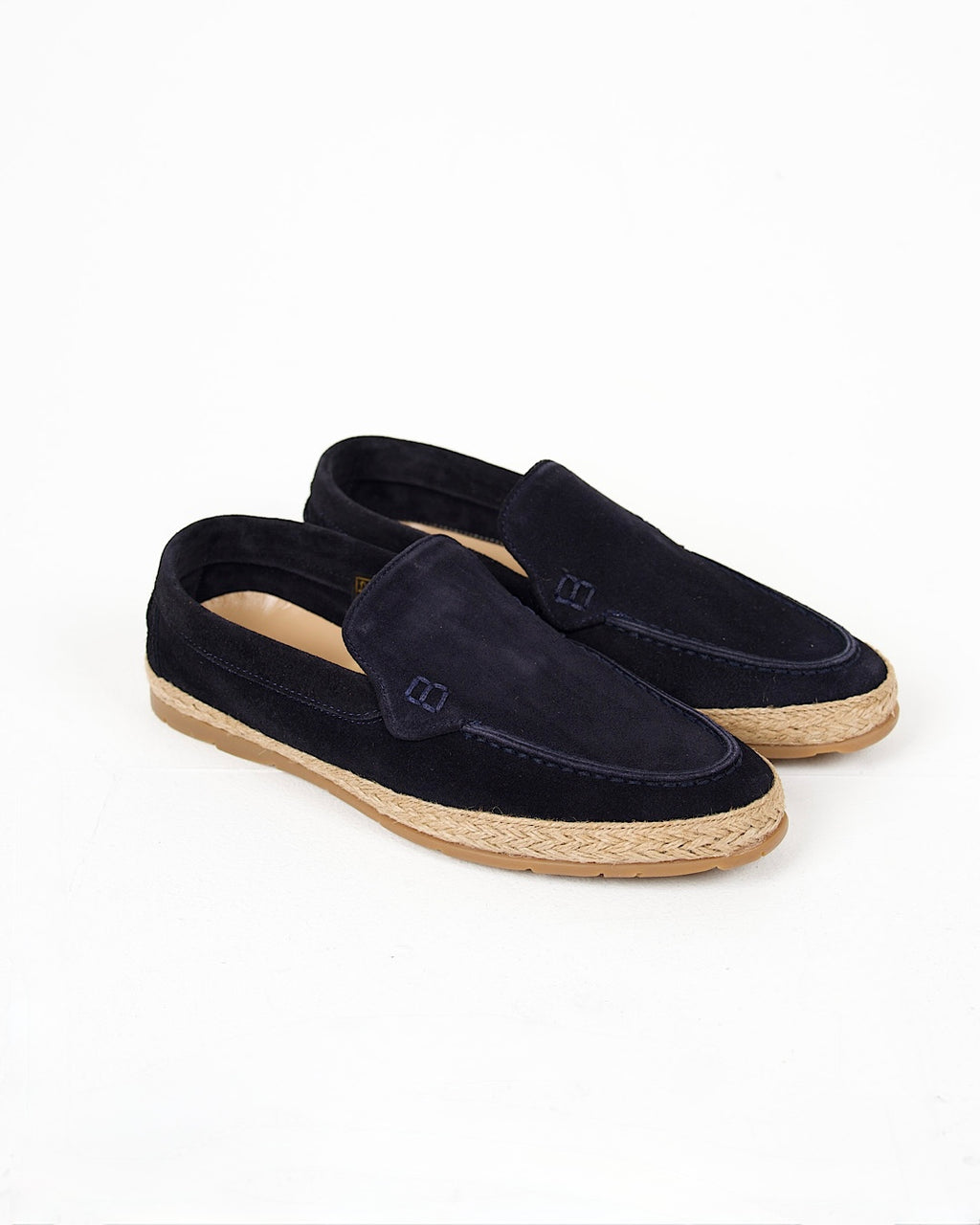 Navy Suede Espadrille Loafers