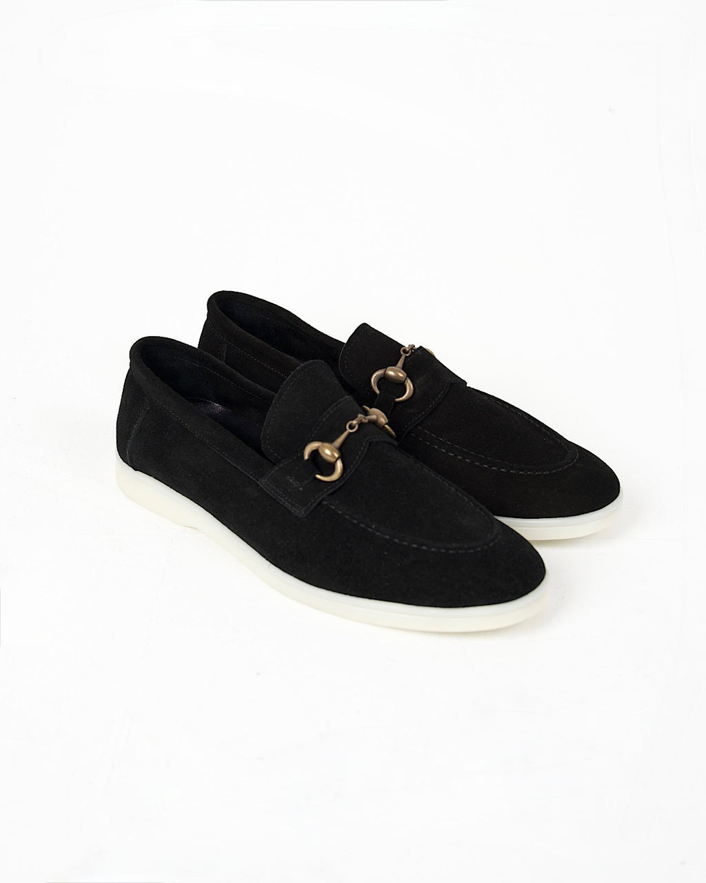 Black Suede Horsebit Loafers