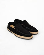 Black Suede Espadrille Loafers