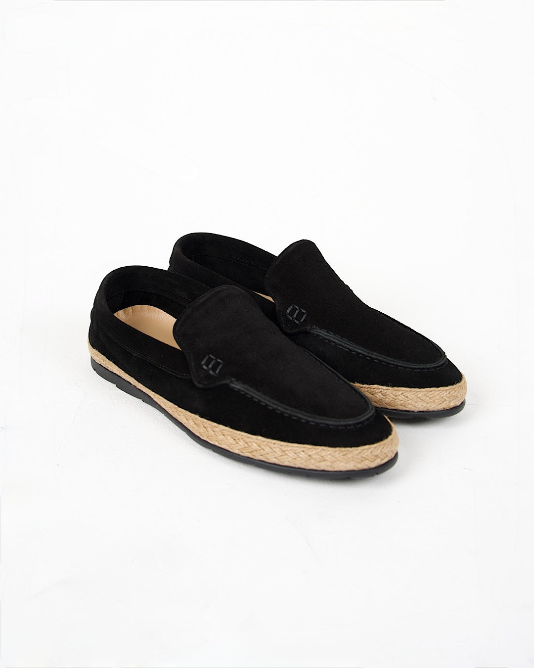 Black Suede Espadrille Loafers