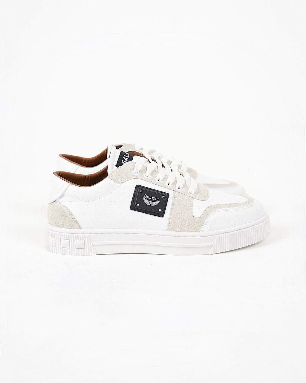 White Suede Panel Trainers