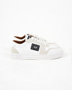 White Suede Panel Trainers