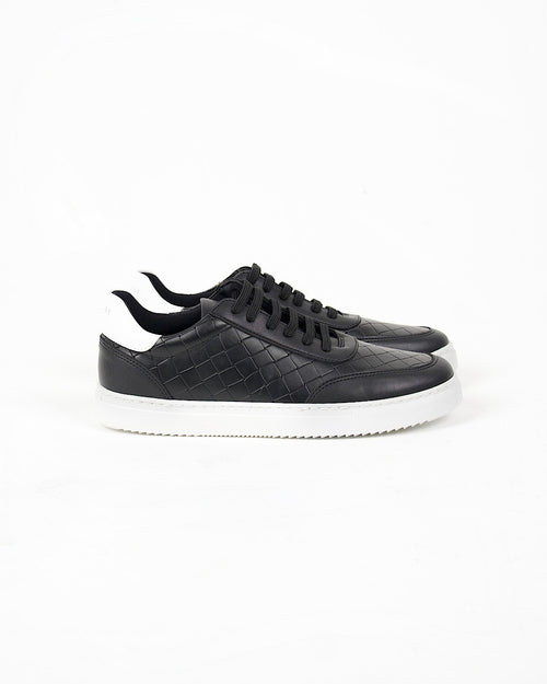 Black and White Diamond Panel Trainers