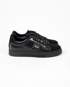 Black Croc Effect Trainers