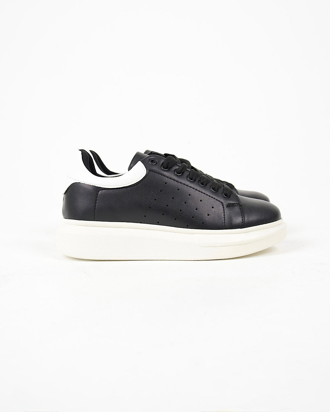 Black Contrast Heel Chunky Sole Trainers