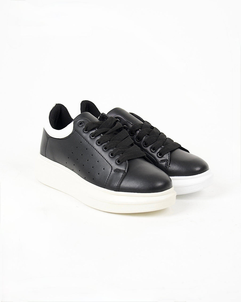 Black Contrast Heel Chunky Sole Trainers