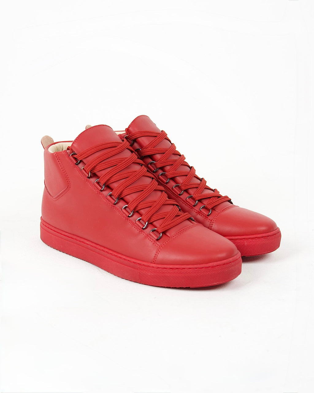 Red High Top Lace Up Trainers