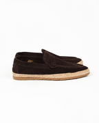 Brown Suede Espadrille Loafers