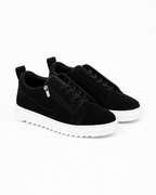 Black Suede Zip Detail Trainers
