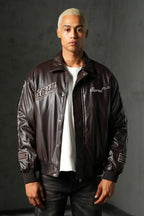 Atelier Patchwork Faux Leather Bomber Jacket