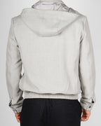 Beige Zip Utility Jacket with Hood